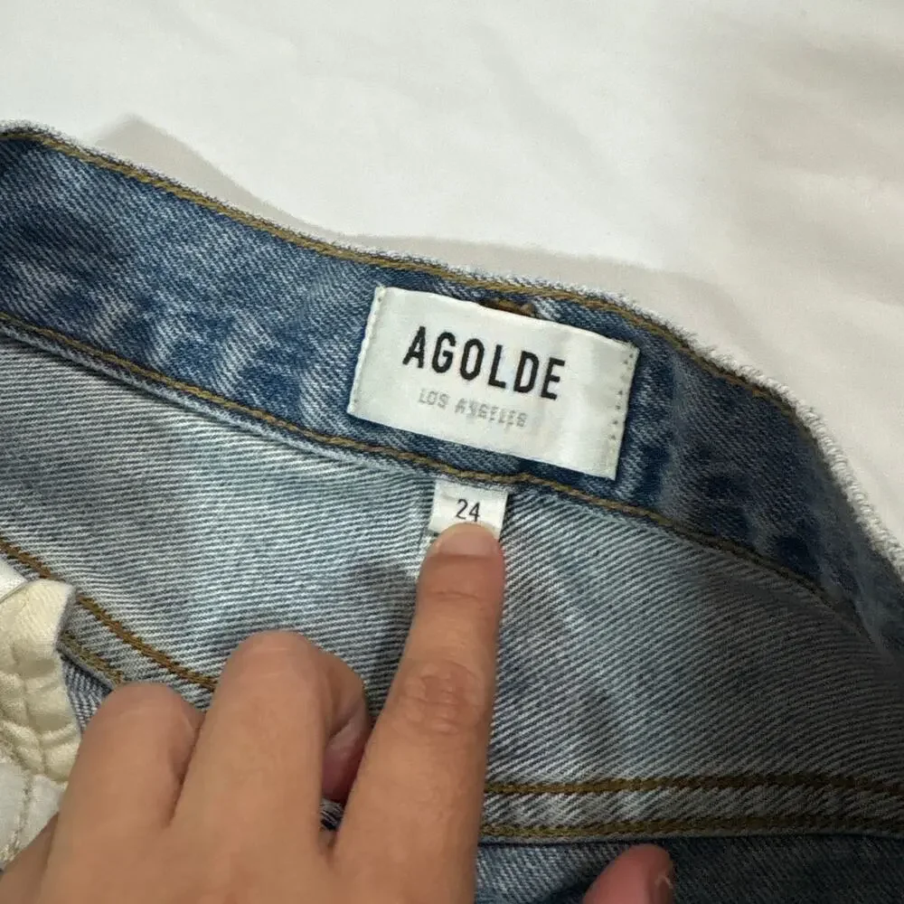 AGOLDE Womens 24 Denim 90s Jean Shorts Jorts Bermuda High Waist Streetwear